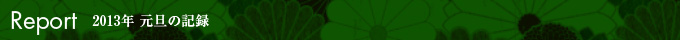 ２０１３年１月１日元旦の記録